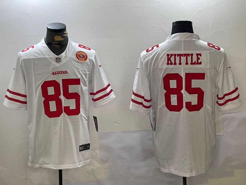Men San Francisco 49ers 85 Kittle White 2024 Nike Vapor Limited NFL Jersey style 4
